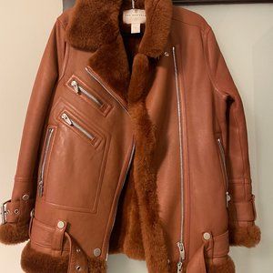 The Arrivals Women's Cognac Shearling Leather Jacket